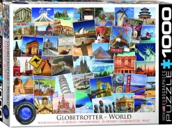 Eurographics Puzzles Kunst En Cultuur|Landschappen<Globetrotter - Wereld - Collage - puzzel van 1000 stukjes