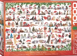 Eurographics Puzzles Dieren|Kunst En Cultuur<Kerstkatten - puzzel van 1000 stukjes