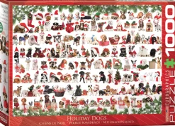 Eurographics Puzzles Dieren|Kunst En Cultuur<Kersthonden - puzzel van 1000 stukjes