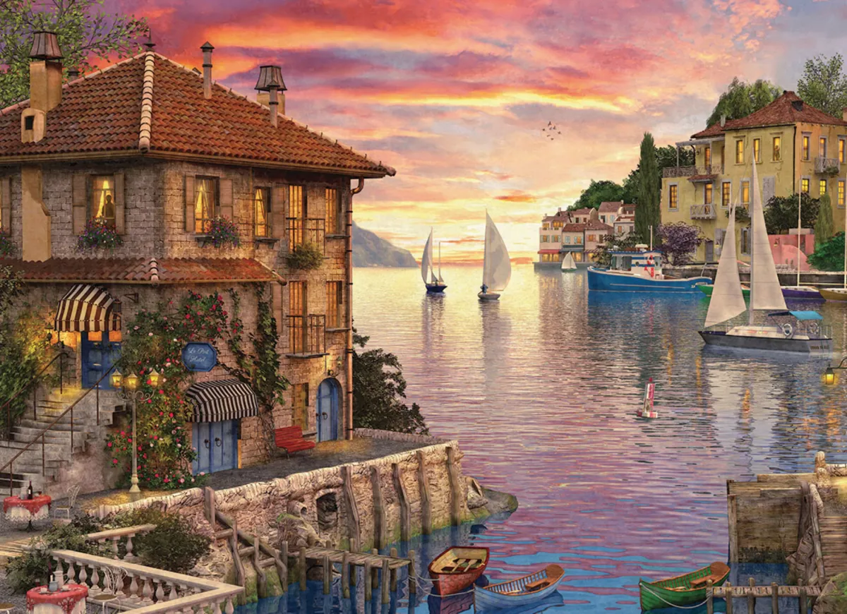 Eurographics Puzzles Kunst En Cultuur|Steden En Gebouwen<Middellandse haven - puzzel van 1000 stukjes