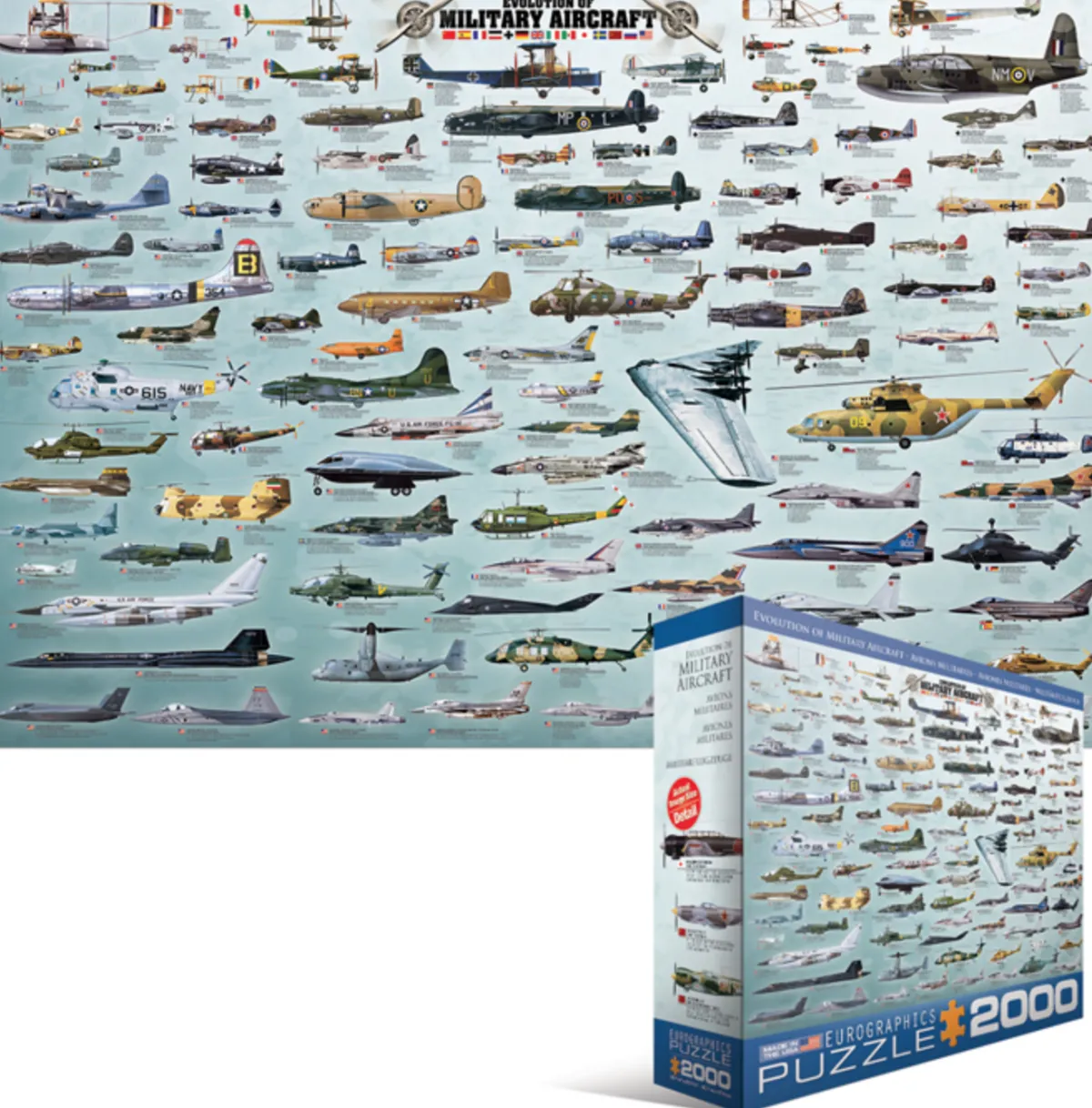 Eurographics Puzzles Kunst En Cultuur|2000 En Meer<Militaire Luchtvaart - Collage - puzzel van 2000 stukjes