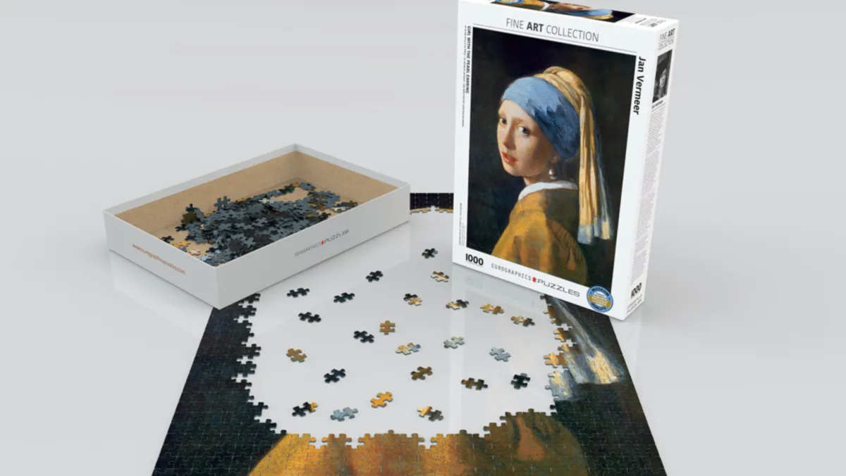 Eurographics Puzzles Kunst En Cultuur|1000-1499<Vermeer - Het meisje met de parel - puzzel van 1000 stukjes