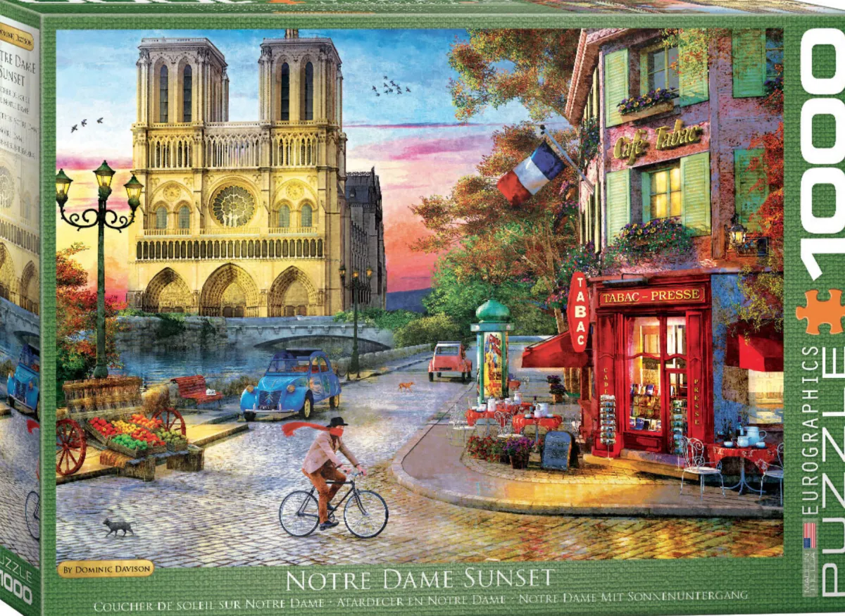 Eurographics Puzzles Kunst En Cultuur|1000-1499<Zonsondergang bij de Notre Dame de Paris - puzzel van 1000 stukjes