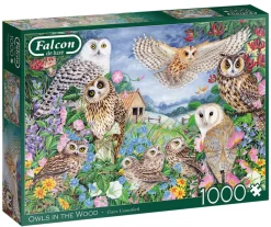 Kinderen Falcon Tekening|Dieren<Uilen in het bos - puzzel van 1000 stukjes
