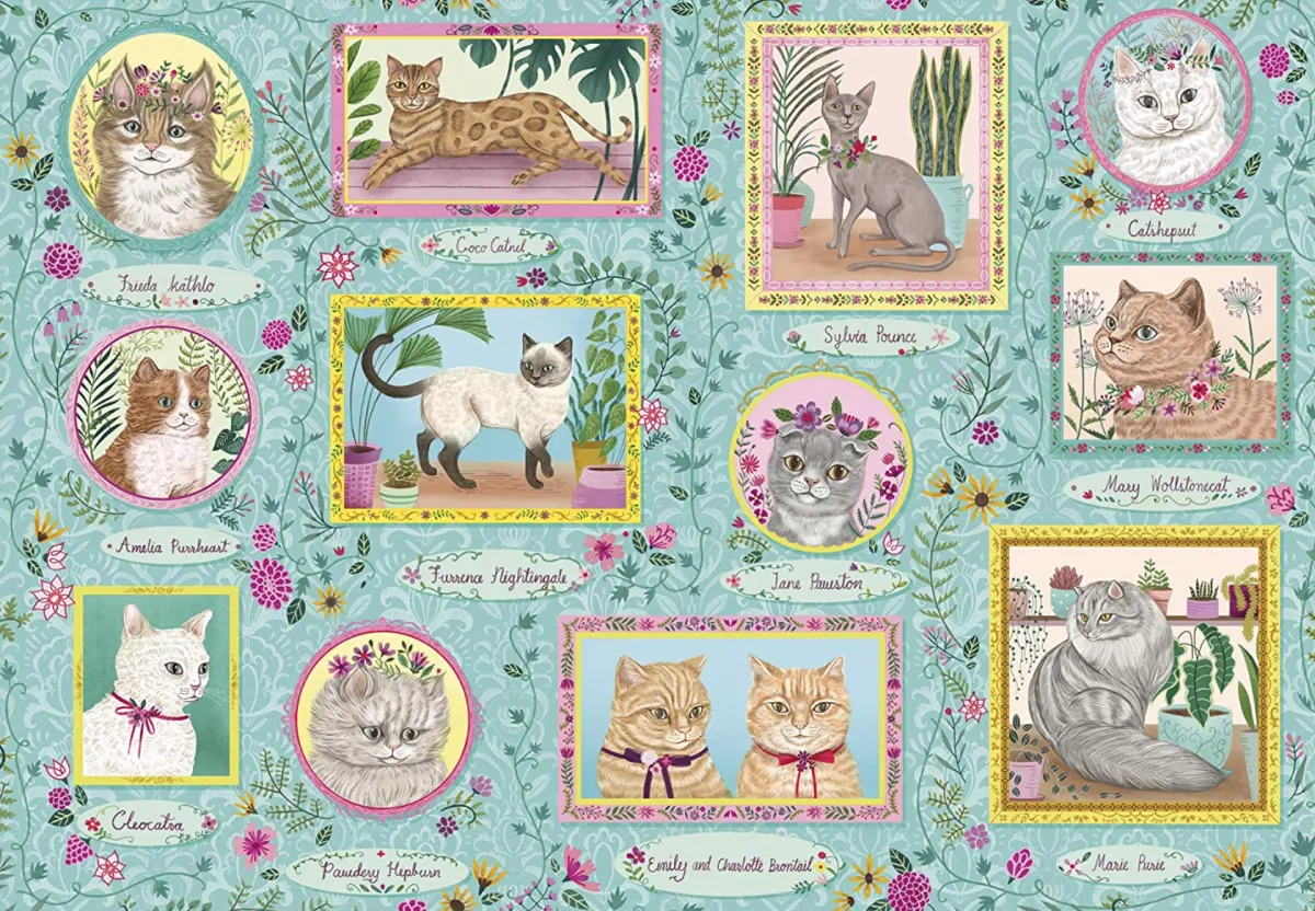Gibsons Tekening|Dieren<Beroemde katten - puzzel van 1000 stukjes