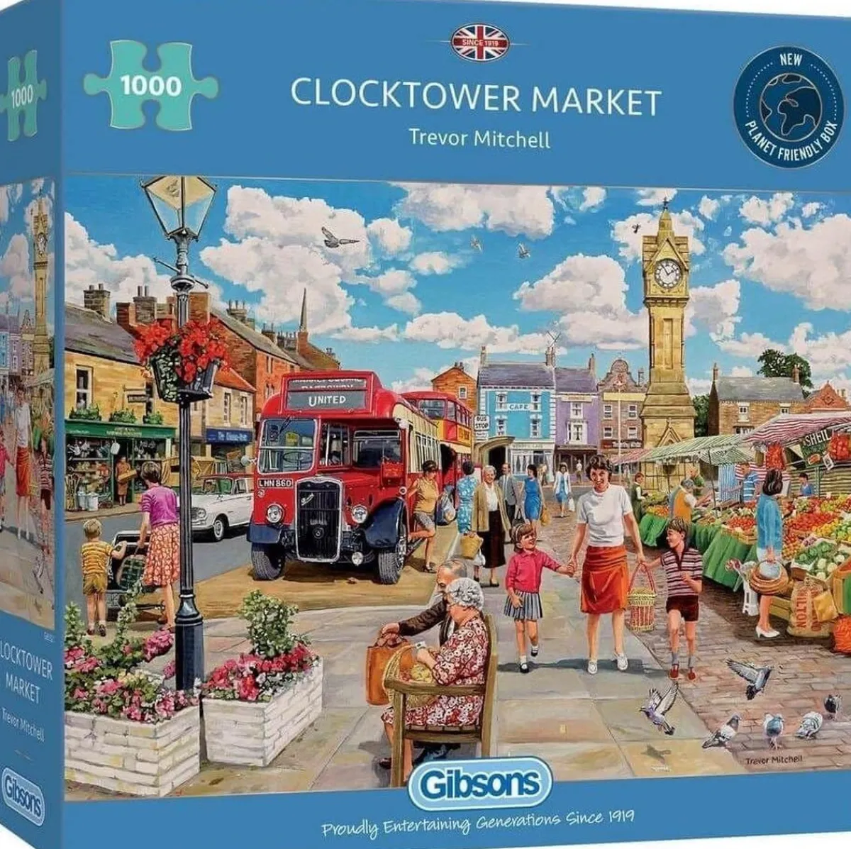 Gibsons Tekening|1000-1499<Clocktower Market - puzzel van 1000 stukjes
