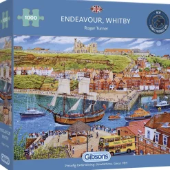 Gibsons Tekening|1000-1499<Het zeilschip Endeavour in de haven - puzzel van 1000 stukjes