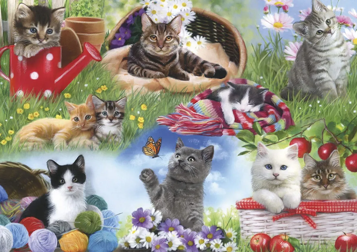 Gibsons Tekening|Dieren<Katten - puzzel van 12 XXL stukjes