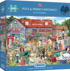Gibsons Tekening|Dieren<Pots & Penny Farthings - puzzel van 1000 stukjes