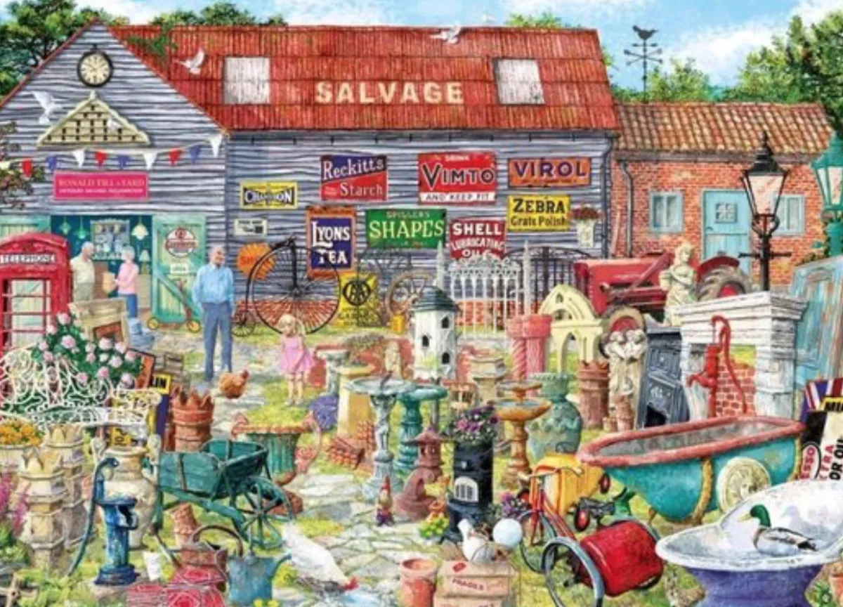 Gibsons Tekening|Dieren<Pots & Penny Farthings - puzzel van 1000 stukjes