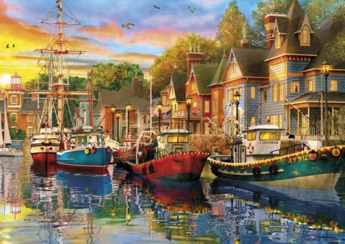 Gibsons Steden En Gebouwen|500-999<Sails at Sunset - 2 puzzels van 500 stuks