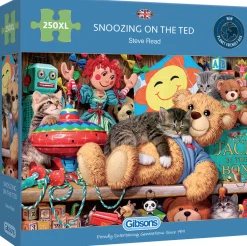 Gibsons Tekening|100-499<Snoozing on the ted - puzzel van 250XL stukjes