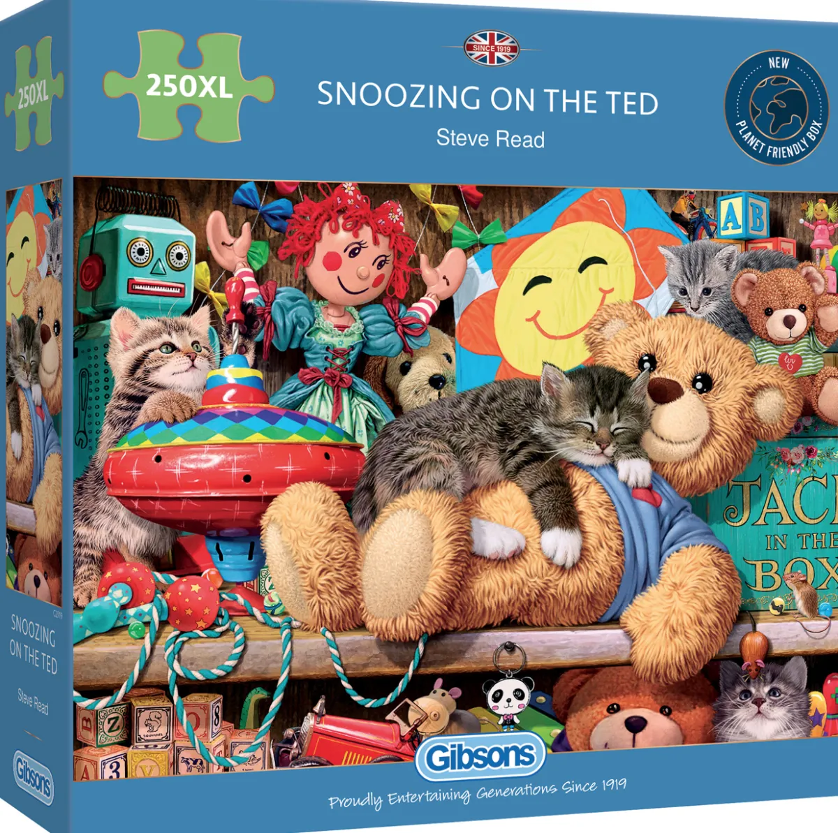 Gibsons Tekening|100-499<Snoozing on the ted - puzzel van 250XL stukjes