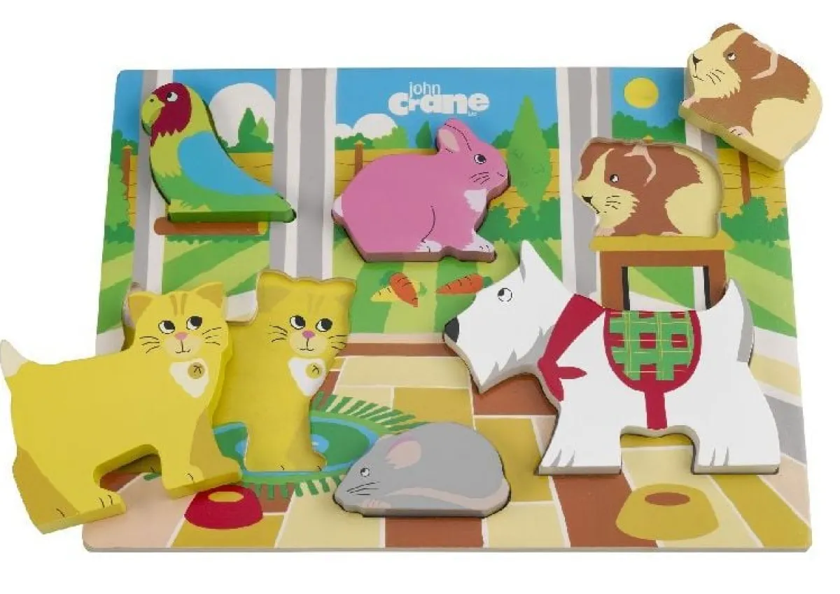 Kinderen Dieren|Houten Insteekpuzzels<Huisdierenplezier - 6 stukjes