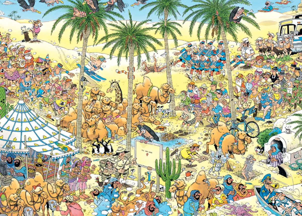 Jumbo Tekening|1000-1499<De Oase - Jan van Haasteren - 1000 stukjes