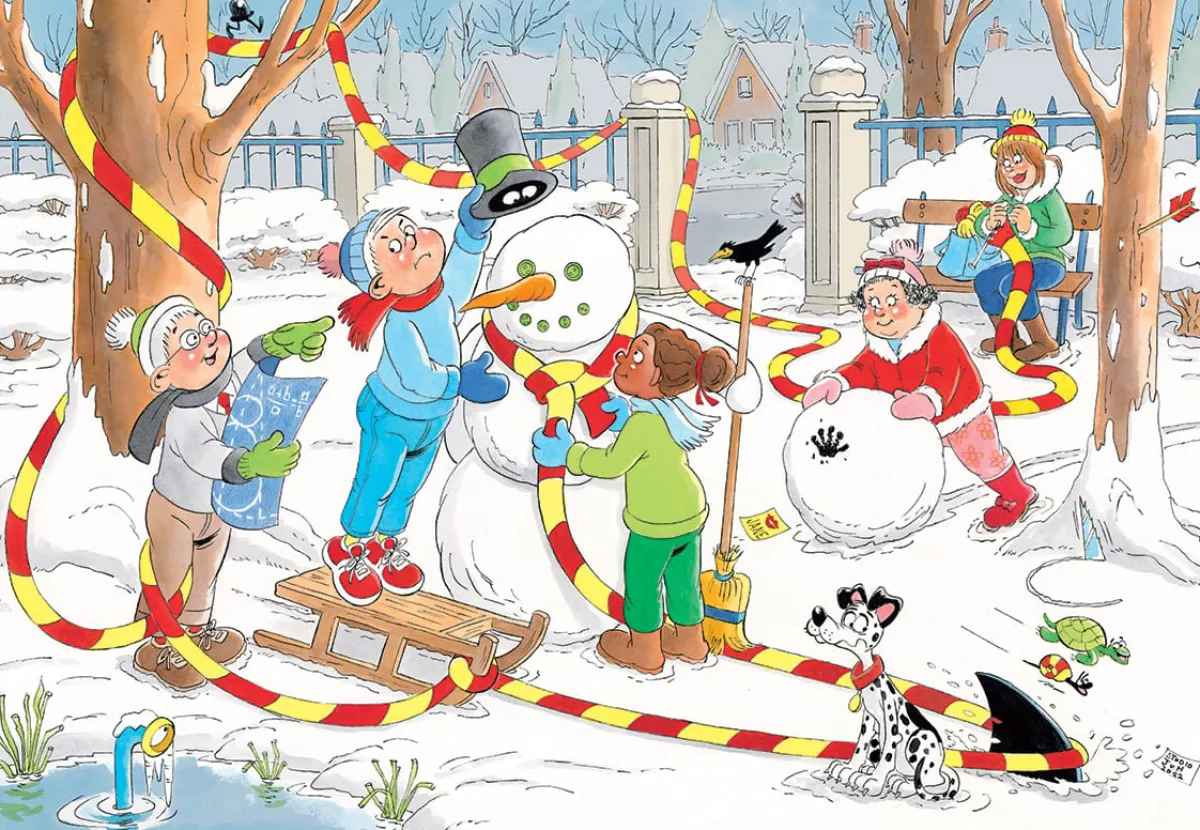 Kinderen Jumbo Tekening|Legpuzzels<De Sneeuwpop - Jan van Haasteren - 150 stukjes