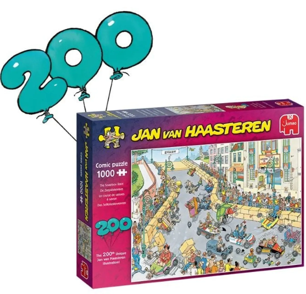 Jumbo 1000-1499<De Zeepkistenrace - Jan van Haasteren - puzzel van 1000 stukjes
