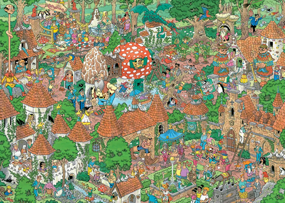 Jumbo Tekening|1000-1499<Efteling - Het sprookjesbos - Jan van Haasteren - 20045 - 1000 stukjes
