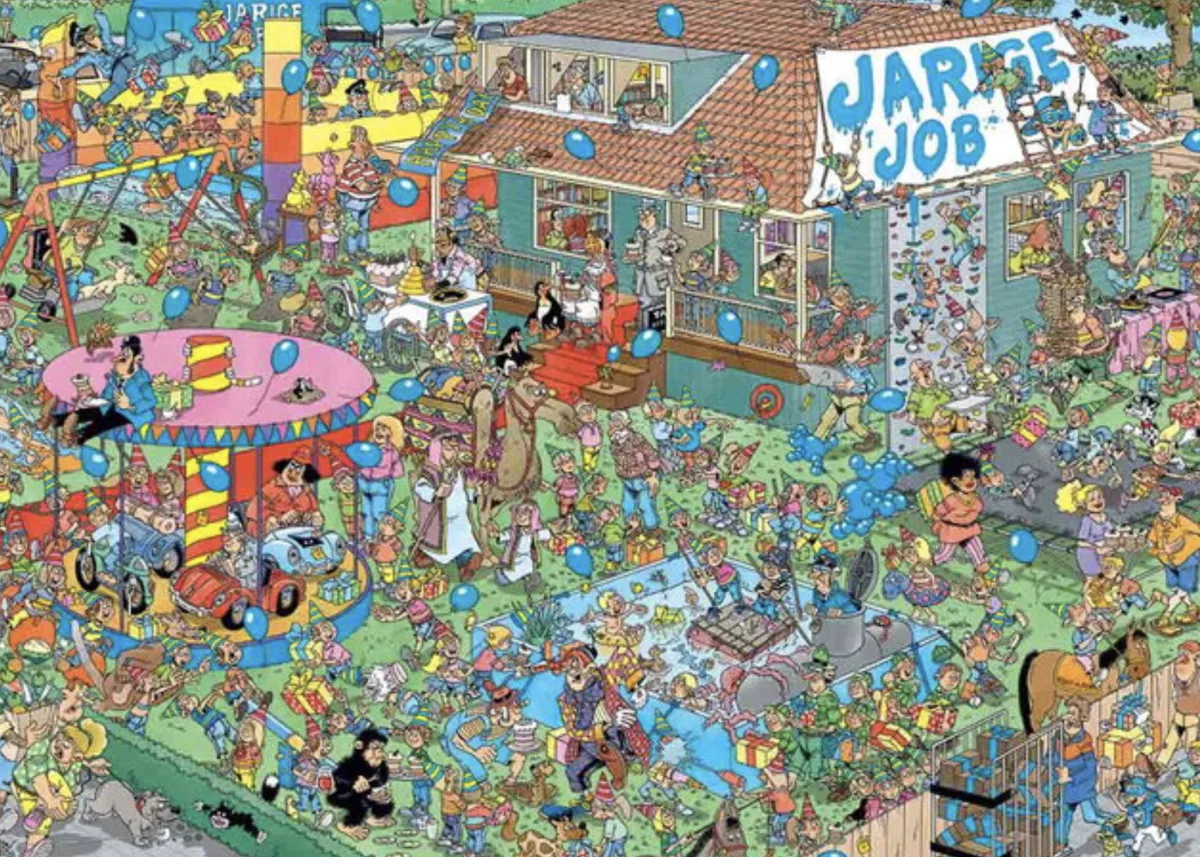 Jumbo 1000-1499<Jarige Job - Jan van Haasteren - 1000 stukjes