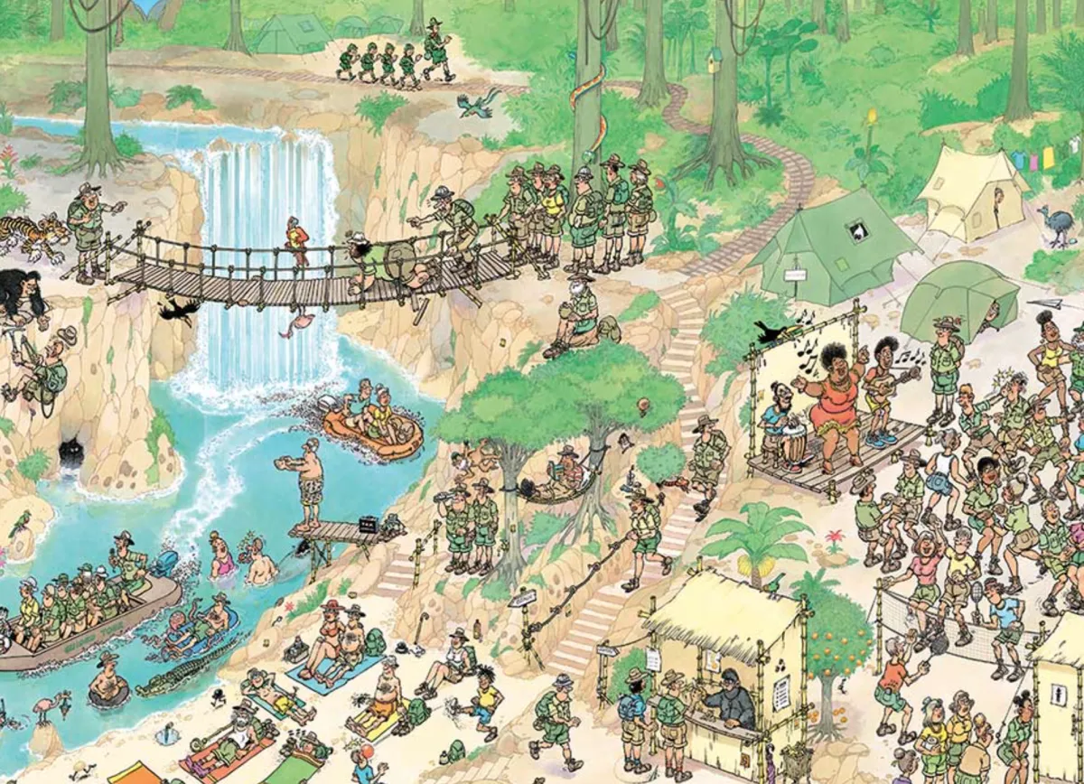 Jumbo 1000-1499<Jungletoer - Jan van Haasteren - puzzel van 1000 stukjes