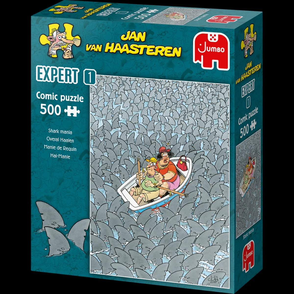 Jumbo 500-999<Overal Haaien - Expert 1 - Jan van Haasteren - puzzel van 500 stukjes