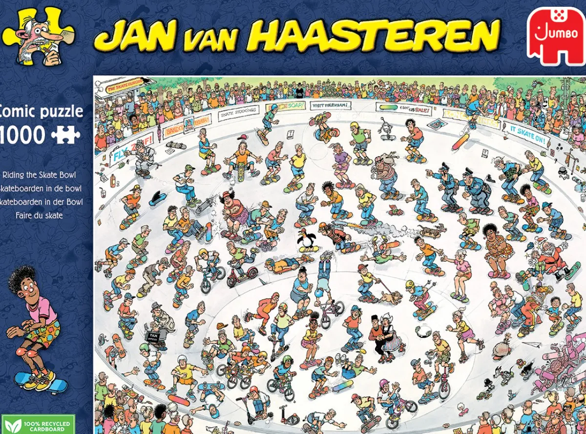 Jumbo 1000-1499<Skateboarden in de bowl - Jan van Haasteren - 1000 stukjes