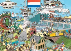 Jumbo Tekening|1000-1499<Ter Land, ter Zee en in de Lucht / Verkeerschaos- JvH - 2 puzzels van 1000 stukjes