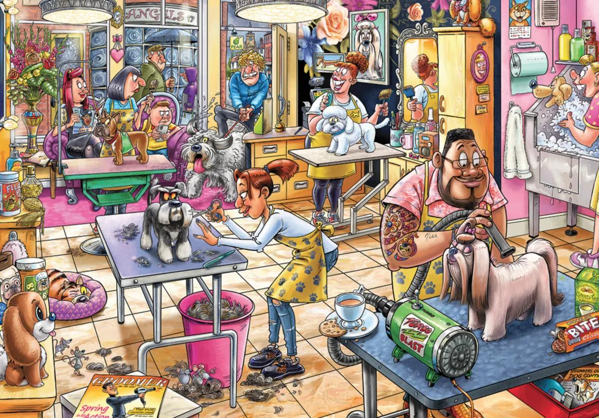 Jumbo 1000-1499<Wasgij Mystery 23 - Pooch Parlour - 1000 stukjes
