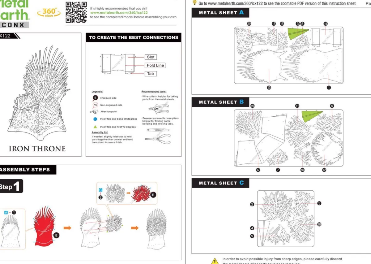 Metal Earth 3d Puzzels<Iron Throne - GOT - Iconx 3D puzzel