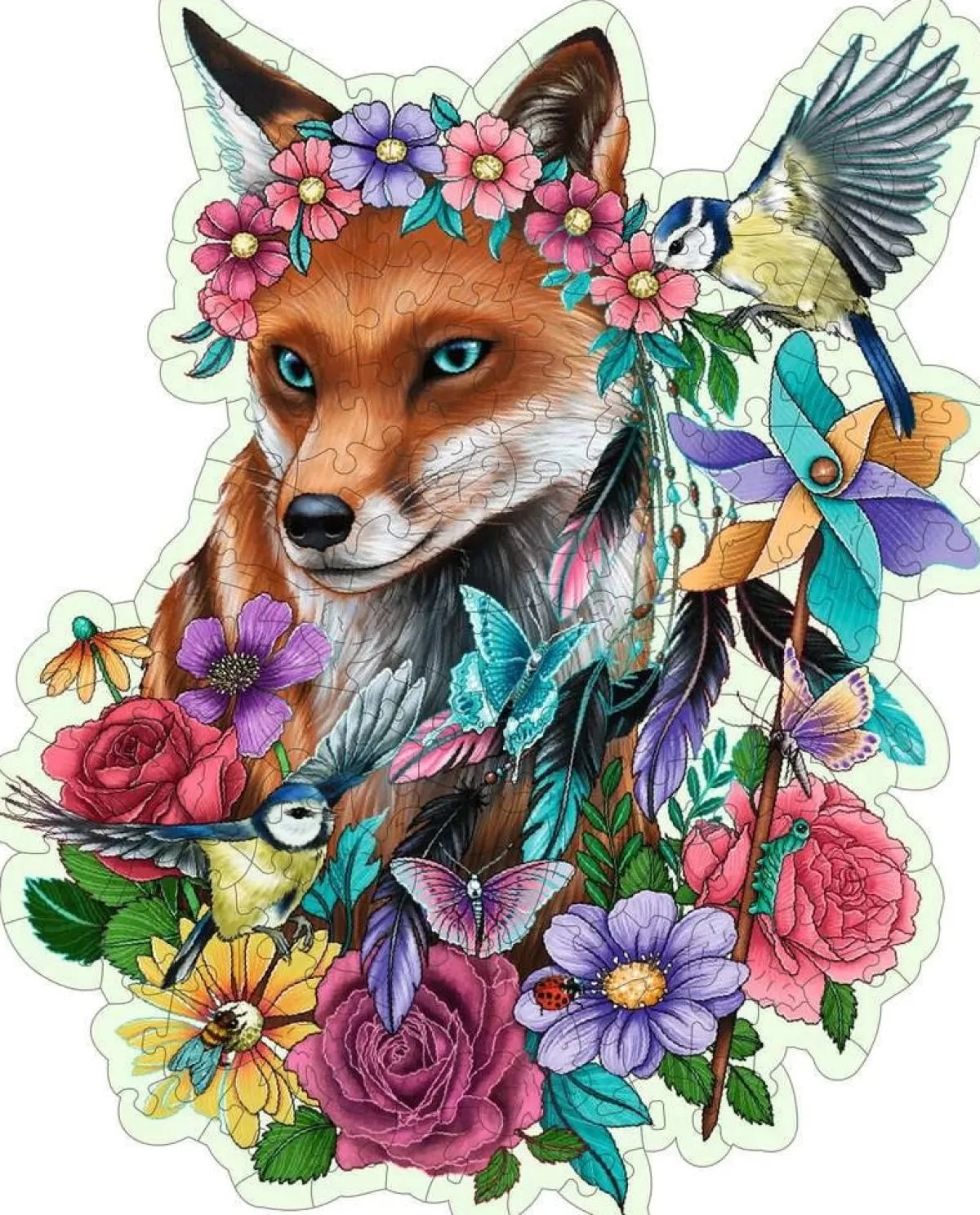 Kinderen Ravensburger Speciale Vorm|Dieren<Bonte Vos - Houten Contourpuzzel - 150 stukjes