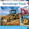 Kinderen Ravensburger Tekening|Legpuzzels<Bouwvoertuigen - 3 puzzels van 49 stukjes