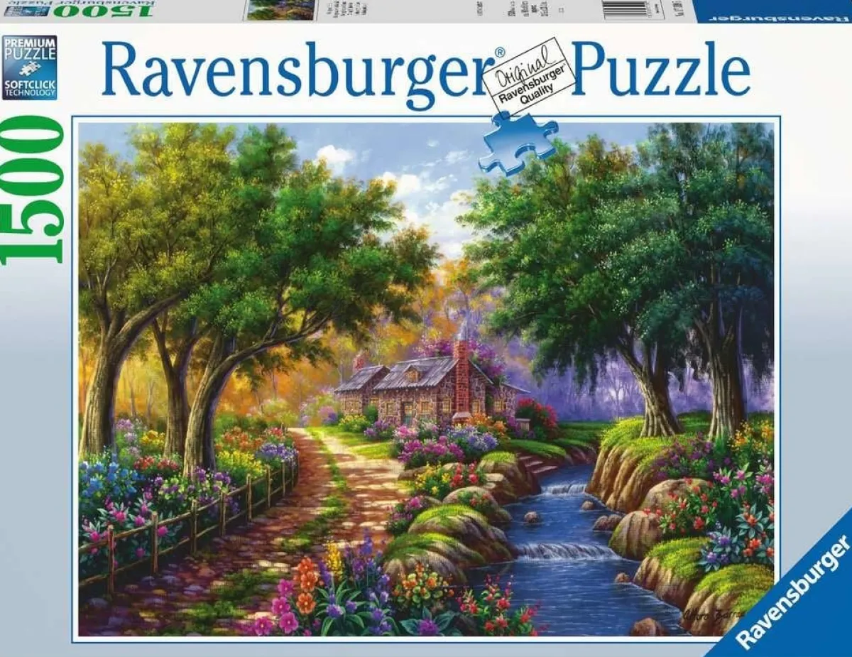 Ravensburger Landschappen|1500-1999<Cottage bij de rivier - puzzel van 1500 stukjes