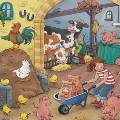 Kinderen Ravensburger Tekening|Legpuzzels<De boerderij - 3 puzzels van 49 stukjes