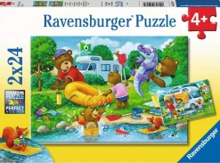 Kinderen Ravensburger Tekening|Legpuzzels<De Familie Beer op Kamp - 2 puzzels van 24 stukjes