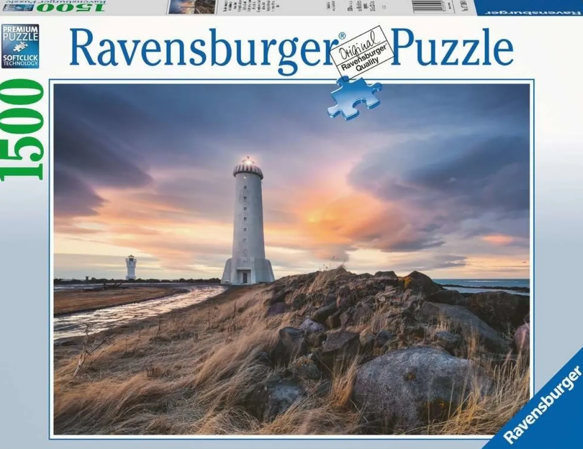 Ravensburger Landschappen|1500-1999<De vuurtoren van Akranes - Ijsland - puzzel van 1500 stukjes