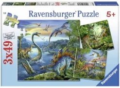 Kinderen Ravensburger Dieren|Legpuzzels<Dinosauriërs - 3 x 49 stukjes