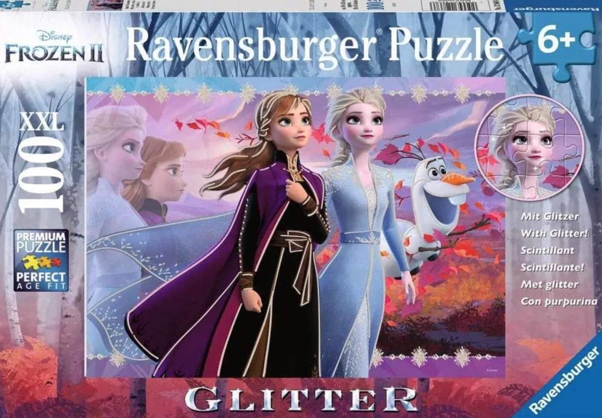 Kinderen Ravensburger Disney, Pixar, Marvel|Legpuzzels<Disney Frozen - Glitter - puzzel van 100 stukjes