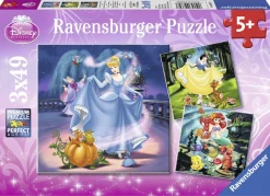 Kinderen Ravensburger Disney, Pixar, Marvel|Tekening<Disney Prinsessen - 3 puzzels van 49 stukjes
