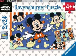 Kinderen Ravensburger Disney, Pixar, Marvel|Tekening<Filmster Mickey - 2 puzzels van 24 stukjes