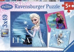 Kinderen Ravensburger Disney, Pixar, Marvel|Legpuzzels<Frozen - 3 puzzels van 49 stukjes