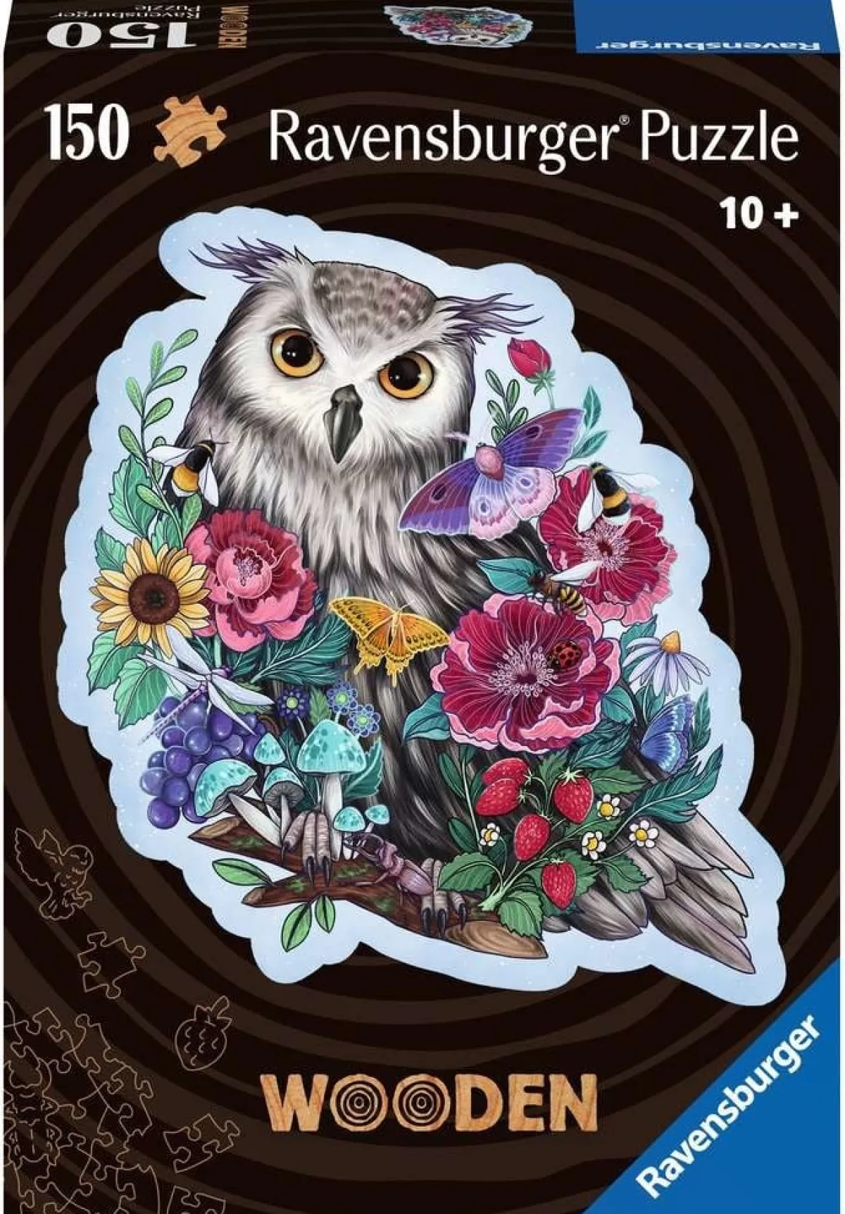 Kinderen Ravensburger Speciale Vorm|Dieren<Geheimzinnige Uil - Houten Contourpuzzel - 150 stukjes