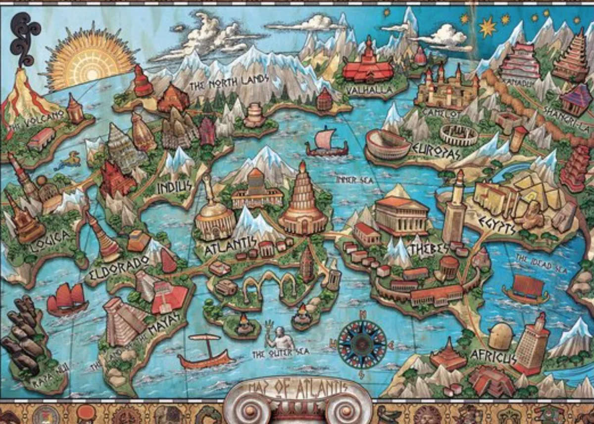 Ravensburger Kunst En Cultuur|Astrologie & Wereldkaarten<Geheimzinnig Atlantis - Legpuzzel van 1000 stukjes