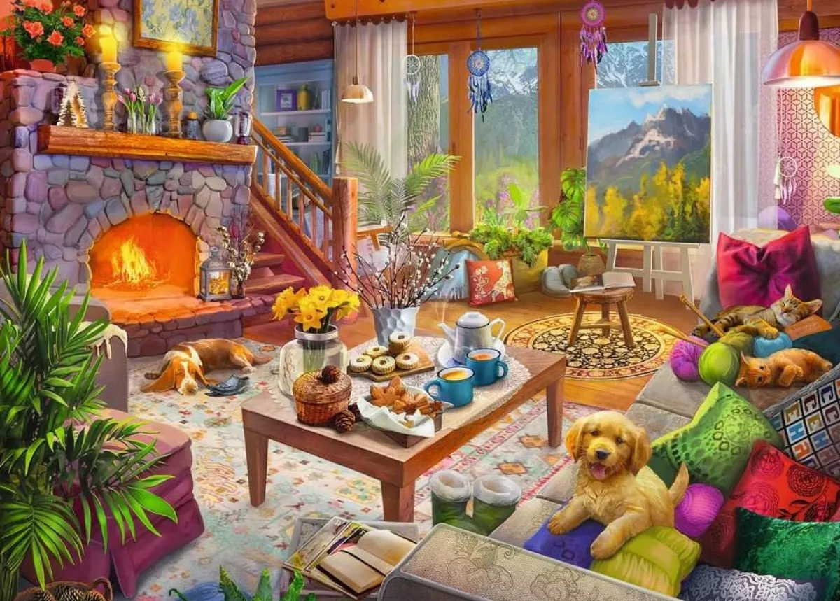 Ravensburger Kunst En Cultuur|Landschappen<Gezellige hut - 1000 stukjes