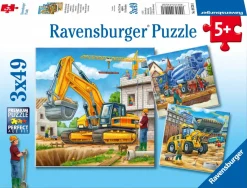 Kinderen Ravensburger Tekening|Legpuzzels<Grote bouwvoertuigen - 3 x 49 stukjes