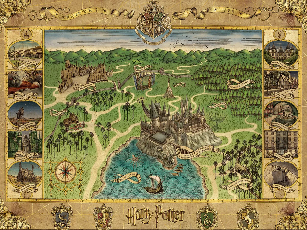 Ravensburger Disney, Pixar, Marvel|1500-1999<Harry Potter - Hogwarts Map - puzzel van 1500 stukjes