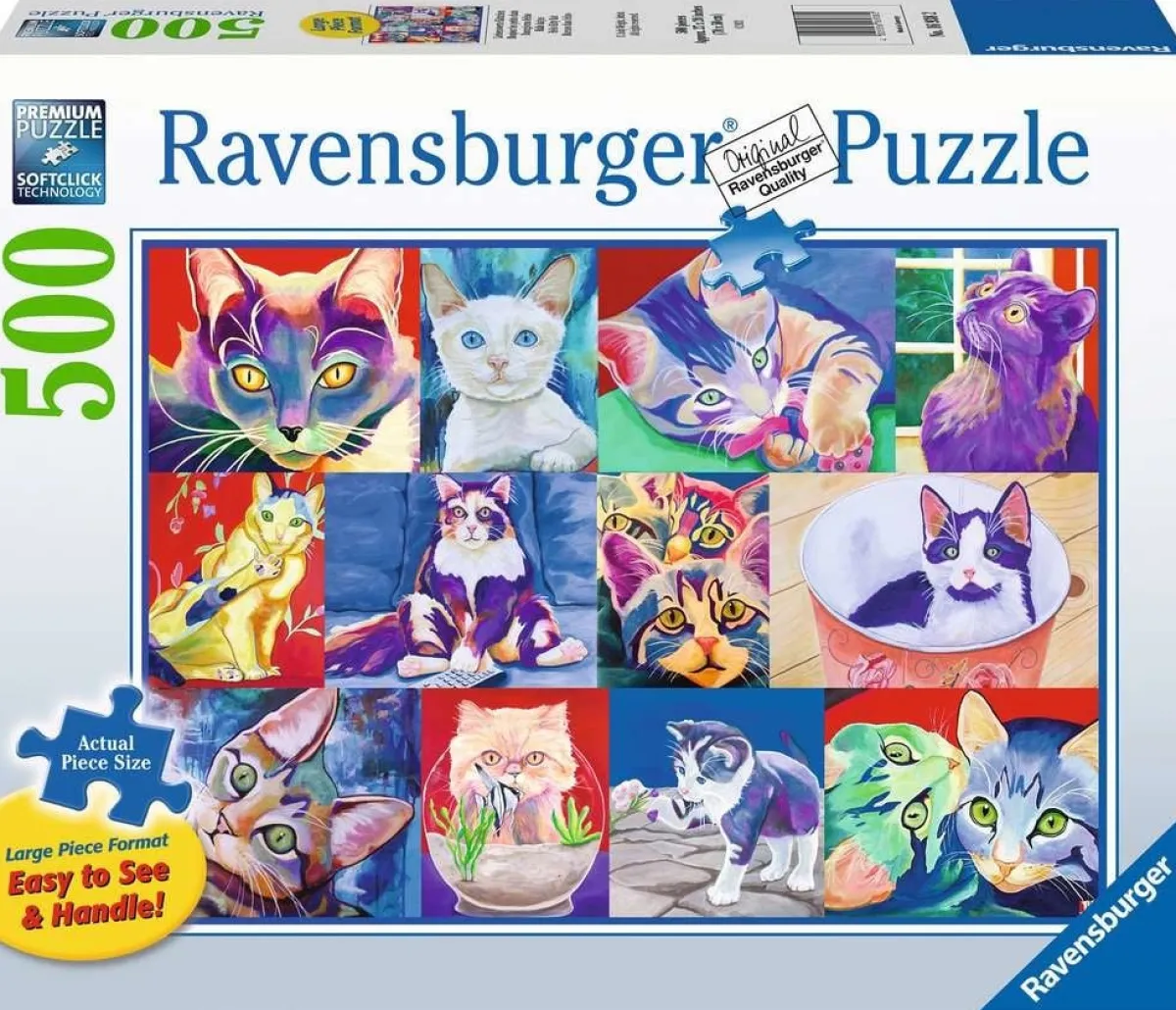 Ravensburger Tekening|Dieren<Hello Kitty Cat - 500 XL stukjes
