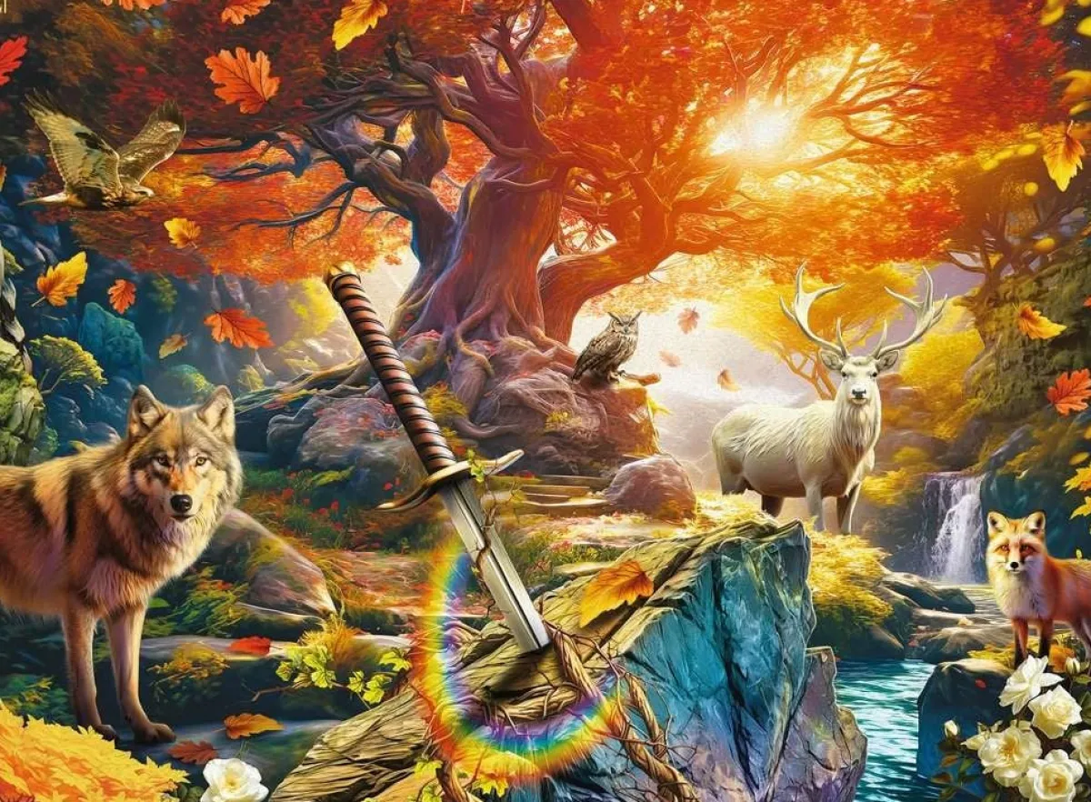 Kinderen Ravensburger Fantasy|Tekening<Het bos van Excalibur - puzzel van 500 stukjes