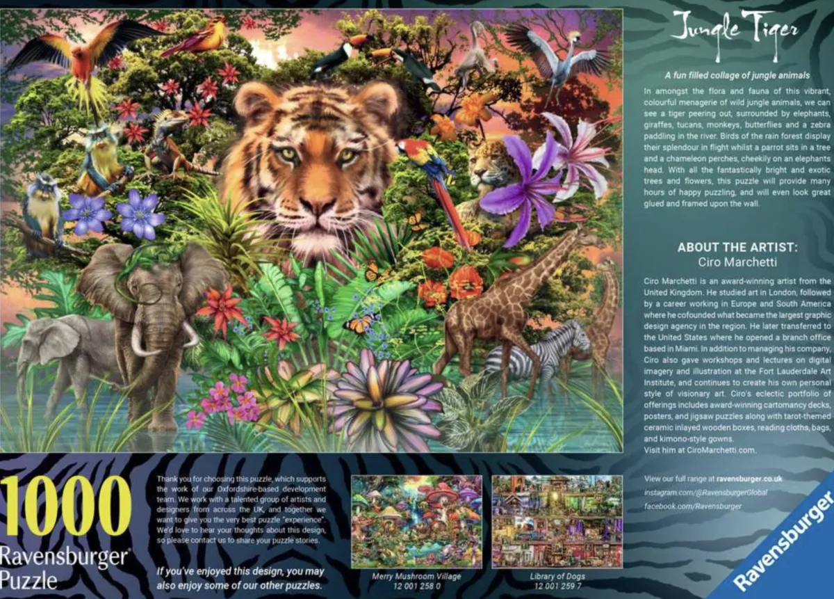 Ravensburger Dieren|1000-1499<Jungle Tiger - puzzel van 1000 stukjes