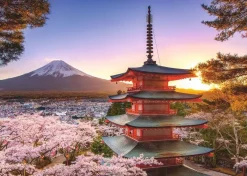 Ravensburger Landschappen|Steden En Gebouwen<Kersenbloesem bij de Fuji berg, Japan - puzzel van 1000 stukjes
