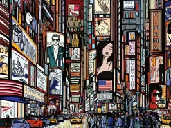 Ravensburger Tekening|Steden En Gebouwen<Kleurrijk New York - puzzel van 1000 stukjes